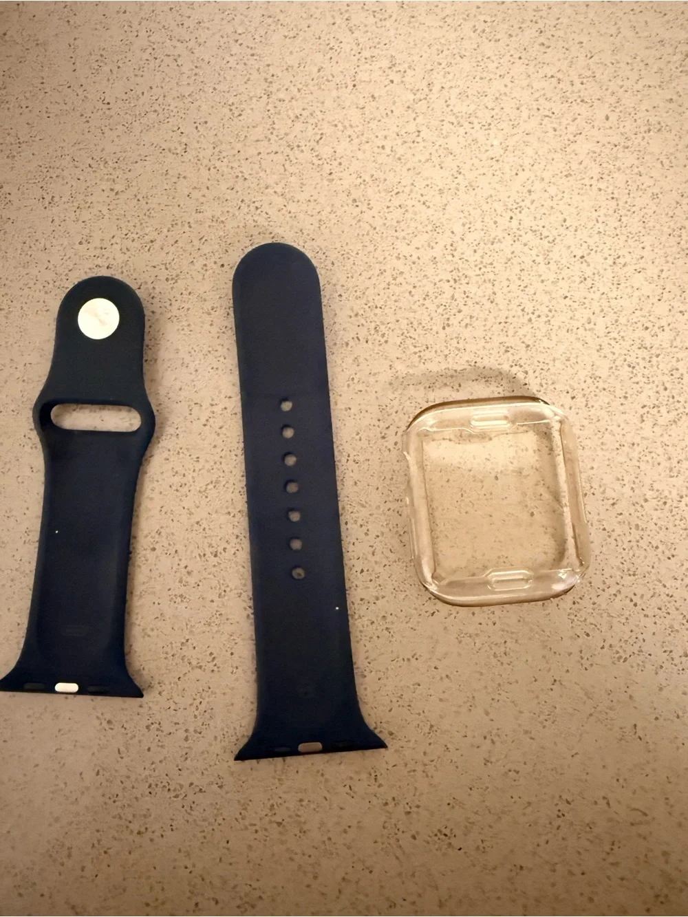 Apple Watch Navy Sports Band (S/M) with Protective Case for 45mm Watch